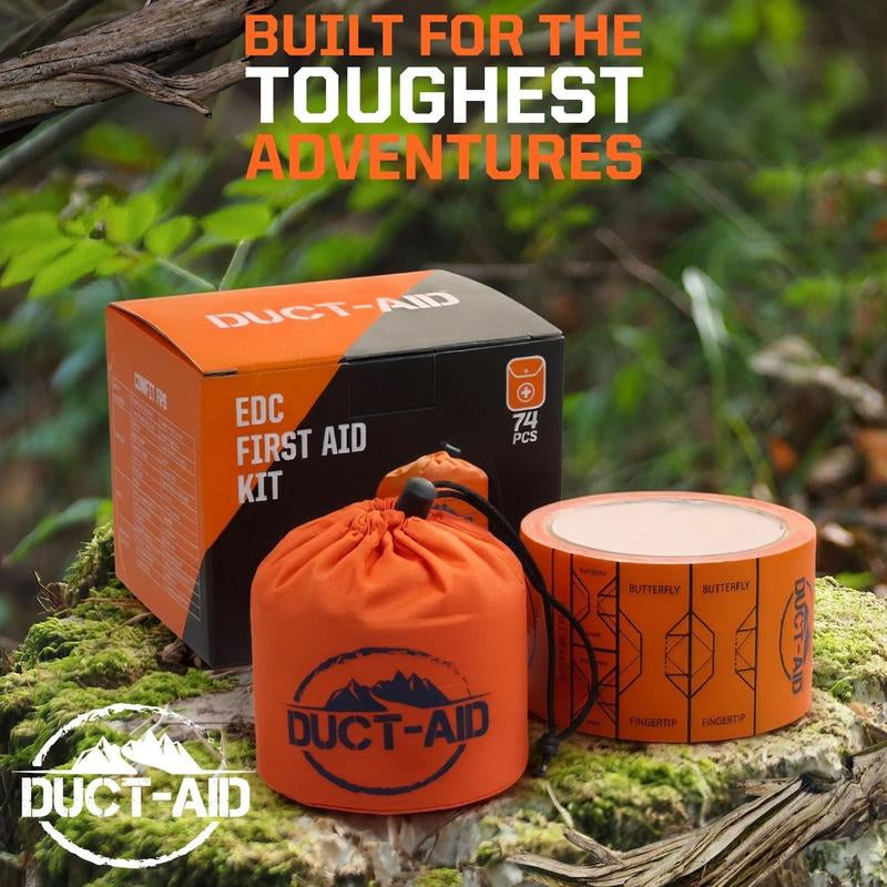 74 Pieces Ultimate EDC Trauma First Aid Kid - Ideal for Home, Car, Camping, Hiking, Backpacking and Outdoor - Travel with Emergency Supplies